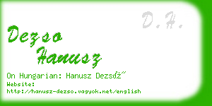 dezso hanusz business card